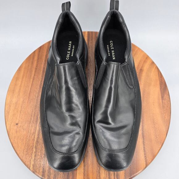 Cole Haan Shoes Men's 13 M Black Leather Tucker Grand Slip On Casual Loafers - Picture 5 of 8